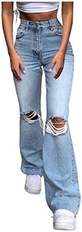 Mulheres Balakie Ripped Flare Jeans High Colo
