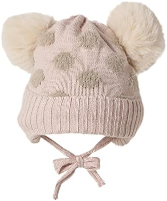 Meninos de inverno malha pompon garotas bap lã crochê chapéu ajustável chapéu quente meninos chapéus de inverno