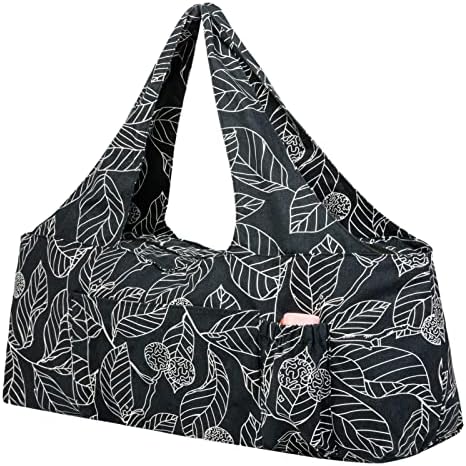 Kuak Yoga Mat Bag Sacos de ioga grandes e transportadores com cinta de ioga, fechamento completo do zíper, 5 bolsos multifuncionais,