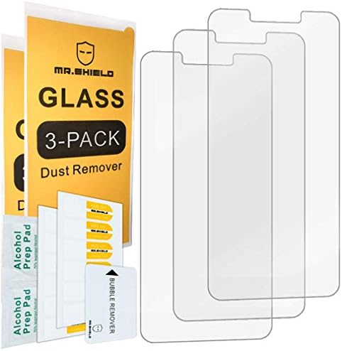 Sr.Shield [3-Pack] projetado para Alcatel TCL A1 [vidro temperado] [Japão de vidro com dureza 9H] Protetor de tela com substituição ao longo da vida