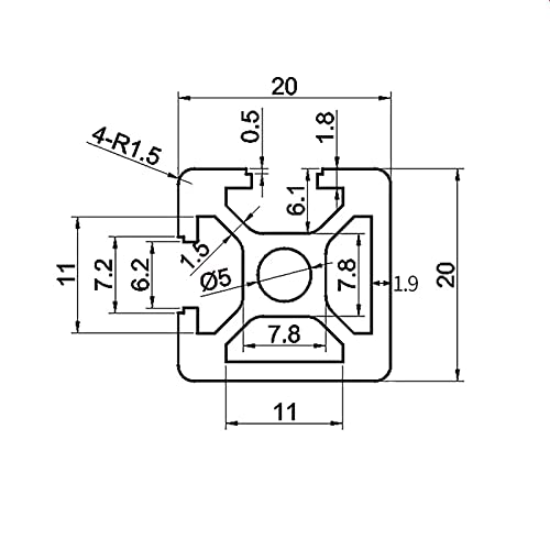 Coavoo 4 pacote 2020 t slot de alumínio preto Extrusão 2 tampas de 55,12 polegadas / 1400 mm de comprimento, alumínio extrudado