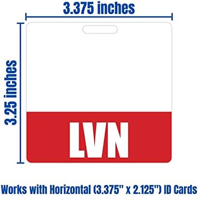 Bomilhão de crachá LVN - tags de crachá de serviço pesado horizontal para enfermeiras vocacionais licenciadas - cartão de identificação