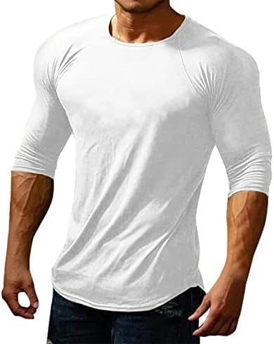 2023 Nova primavera e verão novo casual sólido de pescoço redondo de manga comprida camiseta slim fit jovens camiseta