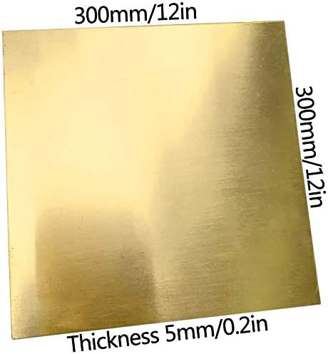 Lucknight Folha de latão grossa 0. 2 polegadas tamanho 12x12 polegadas para artesanato de metalworking diy, várias especificações placas