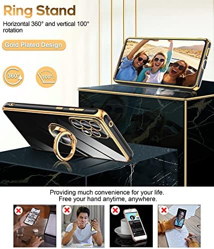 Leyi para a caixa do Samsung Galaxy A53 5G com protetor de tela de vidro temperado [2 pacote] 360 ° Kickstand de suporte