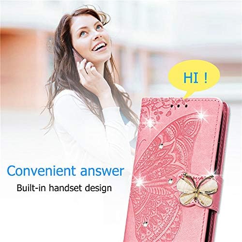 Isadenser Compatível com OnePlus Nord N20 5G Caixa de carteira Handmade Diamonds Glitter flip Pu couro carteira de couro caça