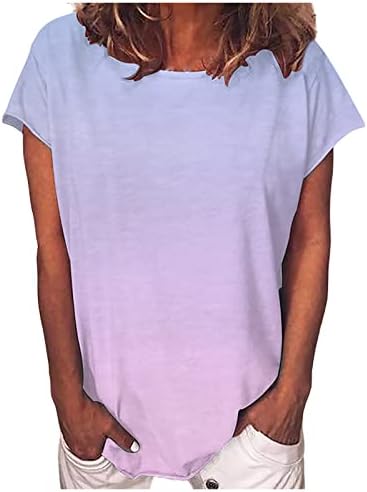 Camisa bustier de blusa de manga curta para meninas 2023 Crew pescoço gradiente de algodão brunch gráfico Skims Dupe Slim