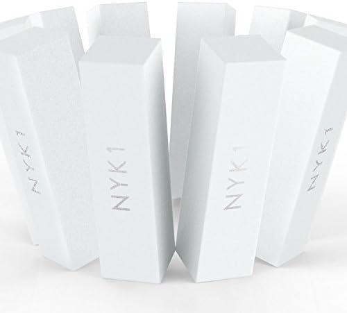 Bloco de lixamento de tampão de unhas brancas - NYK1 Professional Salon Quality Grit Buffer de unhas para lixar, arquivando unhas naturais,