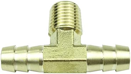 Hardware de Hongbow 3 PCs Brass Barb reduzindo camiseta, 1/4 x 1/4 x 1/8 Mangueira T REDURADOR DE REDURTO ACIME