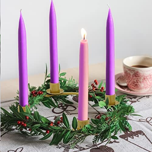 SHMILMH Advent Wreath Castleder, anel de vela de ouro para castiça