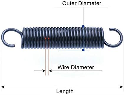 Fio de mola de mola de hardware Diâmetro de aço 0. mola de tensão de 4 mm com ganchos de extensão pequena diâmetro externo da mola