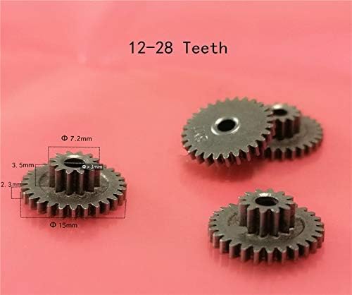 ZhengGuifang ZGF-BR 2PCS Metal Double Gears 0,5m 12t-28t 3mm para o eixo do motor correspondência solta