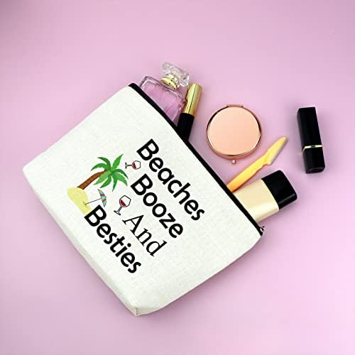 Presentes de praia para mulheres amigas Bag de maquiagem Beach Amante Presente Cosmético Bolsa de férias engraçada