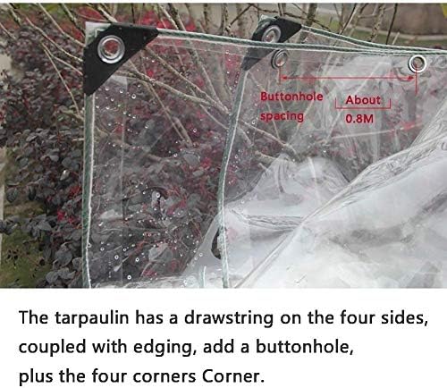 LXX Tarcaulina multiuso ao ar livre LXX transparente 0,5 mm para planta de acampamento em varanda, pano de chuva macio de PVC transparente