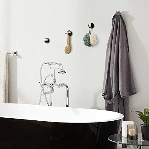 Finnez Bath towel ganchos de túnica de manto Montagem de parede de parede pesada ganchos de casaco Ganchs Porta do armário para quarto de banheiro e sala de estar （Black Gold 4 pacotes