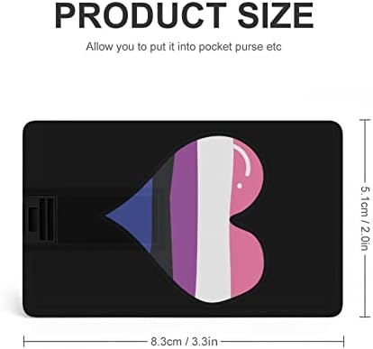 Cartão de crédito cardíaco bissexual Asexual USB Flash Flash Memória personalizada Stick Tecla de armazenamento