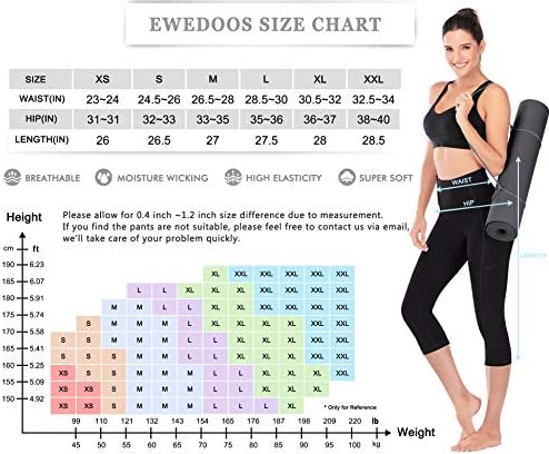 Calças de ioga femininas ewedoos com bolsos - leggings com bolsos, controle de barriga de cintura alta sem ver calças de exercícios