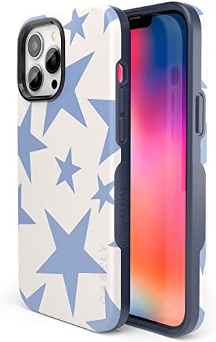 Casely iPhone 13 Pro Max Case | Compatível com Magsafe | Estrelas alinhadas | Caso de estrelas azul e branco