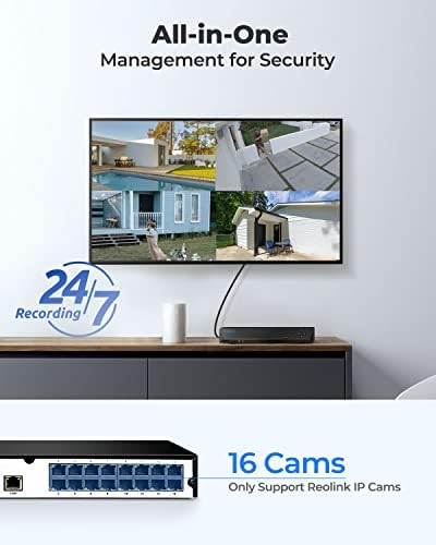 Reolink 4K Poe Security Camera System em ângulo de 180 ° Ultra-large, Detecção Avançada de IA, 2x Duo FloodLight Poe,