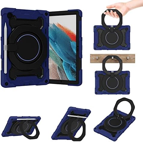 Tablet PC Case Kids Case compatível com Samsung Galaxy Tab A8 10.5 x200 / x205, 360 ° Caixa de suporte de alça rotativa Três em um