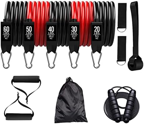 WYFDP 11 PCS/SET Bandas de resistência de látex Men Fitness Training Belt Yoga Pull Rope Gym Equipment TUBE ELÁSTIC