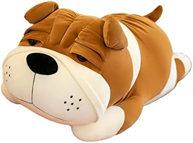 Rniuc cão de pelúcia boneca grande boneca fofa cachorrinha macia travesseiro grande arremesso de travesseiro de boneca de boneca