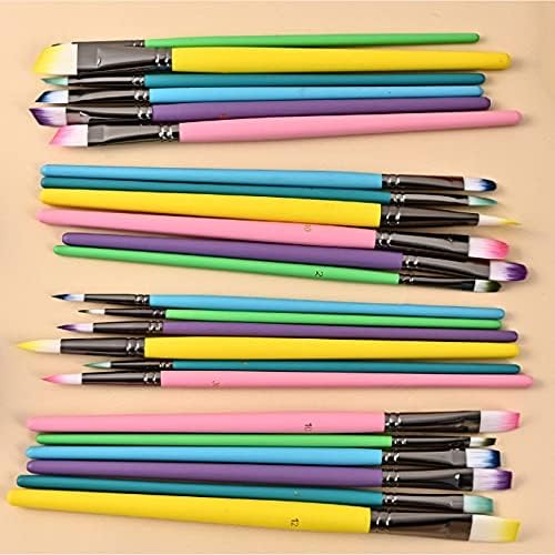 N/A 24pcs nylon cabelos maçaneta de madeira pincéis aquarela pincéis