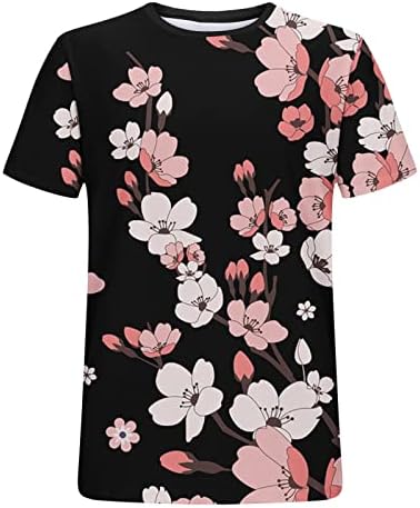 Camisetas de impressão floral masculina camisa havaiana de praia casual camiseta diária camiseta de manga curta Crew pescoço