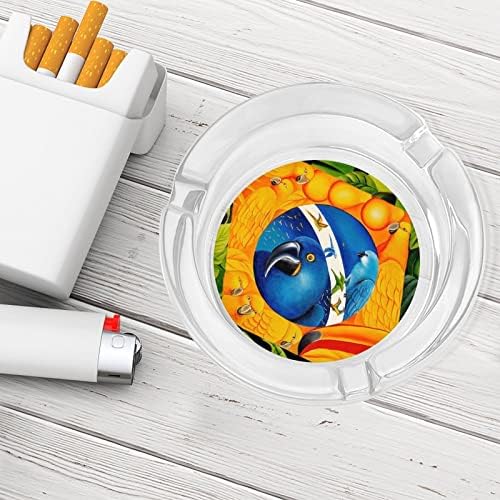 POUROT ARTR Brasil Flag de vidro cinzeiro para cigarros redondo bandejas de cinzas para escritório em casa e restaurantes