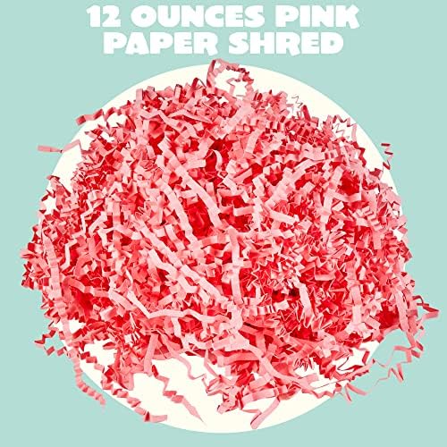 Joyin 12 Oz Pink Páscoa Fake Grass Paper Shred Cesto Filler para recheio de cesta de Páscoa, embrulho de presente de Páscoa, decoração
