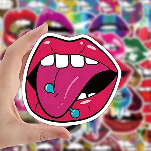 50pcs Sexy Lips Graffiti adesivos, professores recompensam os alunos de garotas de garotas de desenho animado dos decalques