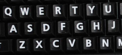 Ingleses nos adesivos de letras grandes para o teclado com fundo preto não transparente para laptops de computador desktop