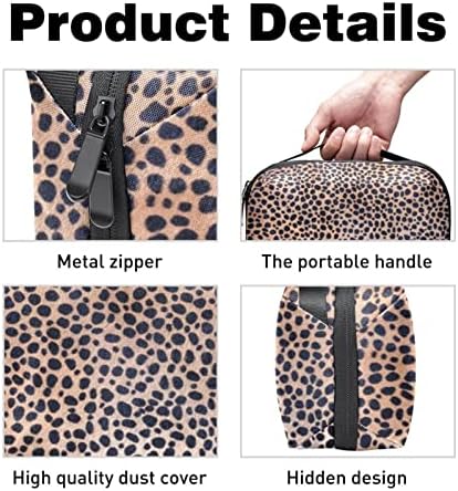 Bolsa de cosméticos para mulheres, adoráveis ​​sacos de maquiagem à prova d'água que viajam para o leopardo, sem costura,