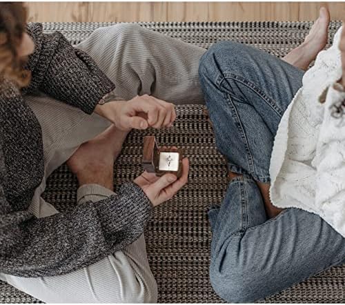 Caixa de anel de madeira personalizada de WisePoint, mini caixa de suporte do anel de noivado com slot único, caixa de casamento