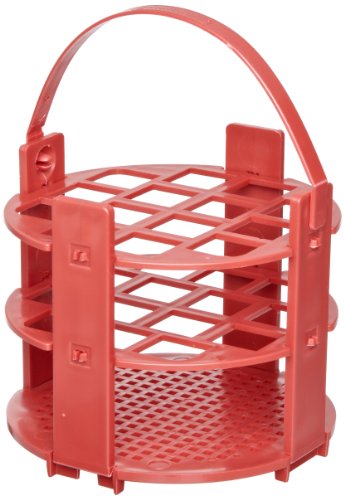 Sp bel-art sem fio redondo tubo de teste rack; Para tubos de 13 a 16 mm, 14 lugares, vermelho