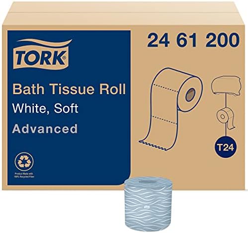 Rolo de papel higiênico Tork T24 White, avançado, 2 camadas, 80 x 500 folhas, 2461200