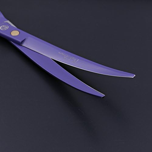 Purple Dragon 8,0 polegadas Profissional Cachorro Corte de cabelos Tesoura e tesoura curva e kit de cisalhamento de grade