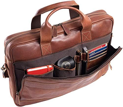 Borda de couro de 18 polegadas para laptop bolsas para homens e mulheres Melhor bolsa de sacola da faculdade de Escola Office School