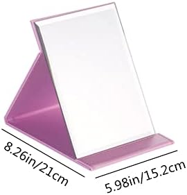 Espelho dobrável de desktop portátil uquabeso, espelho de mesa dobrável de couro PU, espelho de mesa com suporte para cosméticos