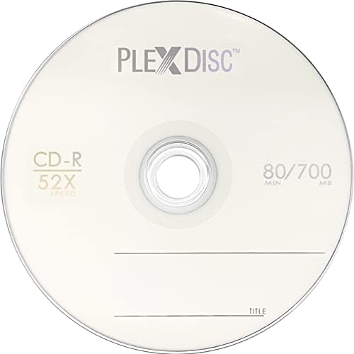 Plexdisc CD-R 700MB 80 minutos 52X Gravável-100 pacote Caixa de bolo 631-805-BX, 100 discos