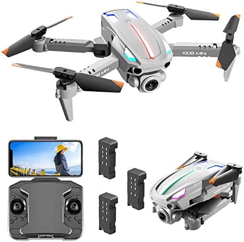 Mini drone, quadcopter RC, 4K Ultra HD Dual Camera Photography Drone dobrável, aeronave de evitar obstáculos com modo sem cabeça,
