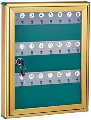 Caixa de segurança do gabinete de chave de vidro Adiroffice - caixa de trava de manobrista de montagem na parede - armário de chave ajustável - segura 24 chaves