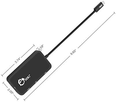 Siig USB C a 4K HDMI/DisplayPort/VGA/DVI Adaptador multiporto - Thunderbolt 3 Compatível - 4 em 1 para dispositivos habilitados para DisplayPort Alt