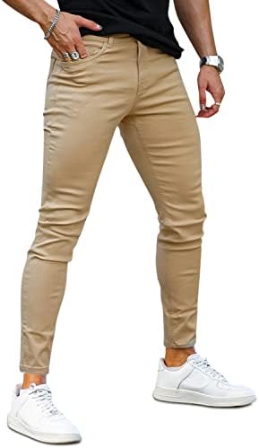 Jeans masculinos alongados, jeans coloridos premium em cintura expansível 4 temporadas
