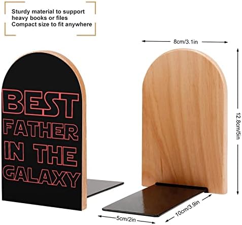 Melhor Pai do Galaxy Bookends Wood 1 Par de Livro Tonas Impresso Stands Decorativa