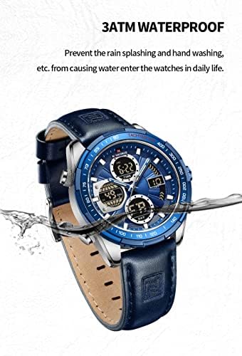 Naviforce Military Digital Watches Analog Quartz Imper impermeável Sport Sport Multifuncional Leather Watchwatch