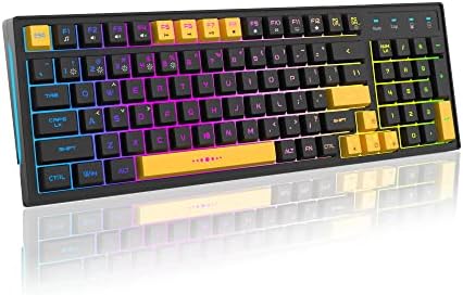 Magegee 96 teclado sem fio, V520 RGB LIDA BENVIDO TECHADO DE GAMES sem fio USB, 92% do layout Ergonomic Anti-Ghosting Computer