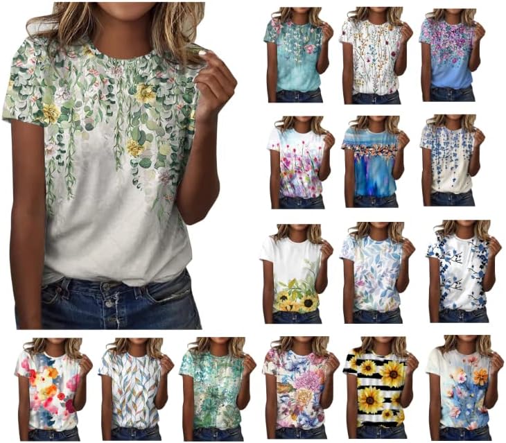 Camisas havaianas para mulheres tops de verão para mulheres, camisetas gráficas femininas camisetas grandes camisetas casuais