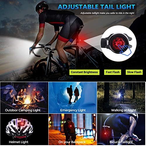 Xinji LED Light Light Set com velocímetro de bicicleta MPH, computador de bicicleta recarregável USB com sino de bicicleta