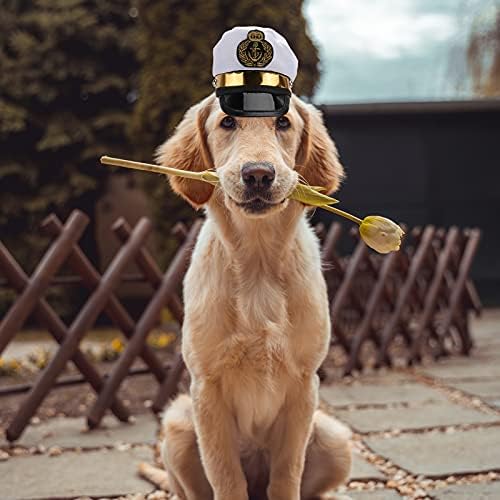 Kesyoo Capitão Capitão Capfet Pet Navy Marinha Almirante Hat navio Marinheiro Cap para cães de estimação Cosplay
